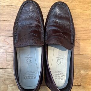 Ecco Men's Dark Brown Leather Slip-Ons